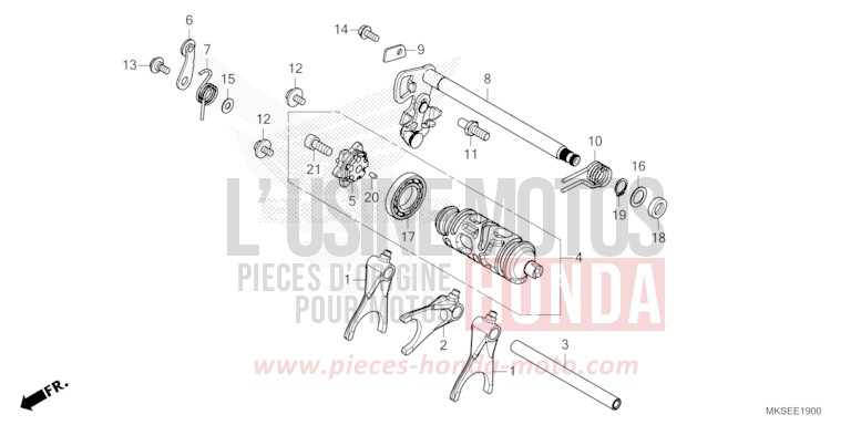 SCHALTTROMMEL (CRF1100A/A2/A4/AL/AL2) von Africa Twin Mechanik DARKNESS BLACK METALLIC (NH463) von 2021